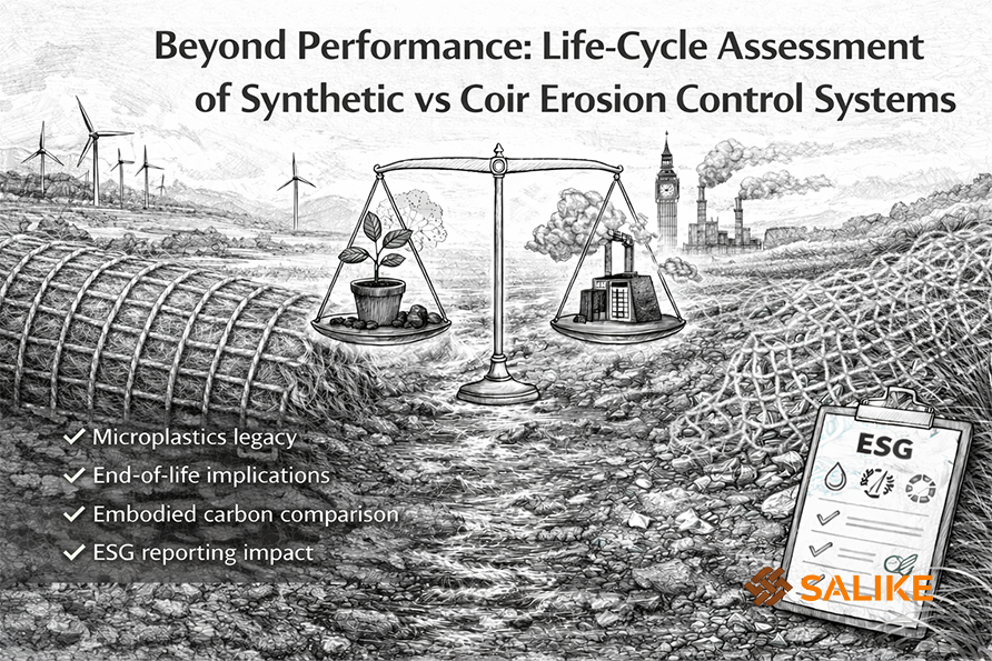 Beyond Performance: Life-Cycle Assessment of Synthetic vs Coir Erosion Control Systems